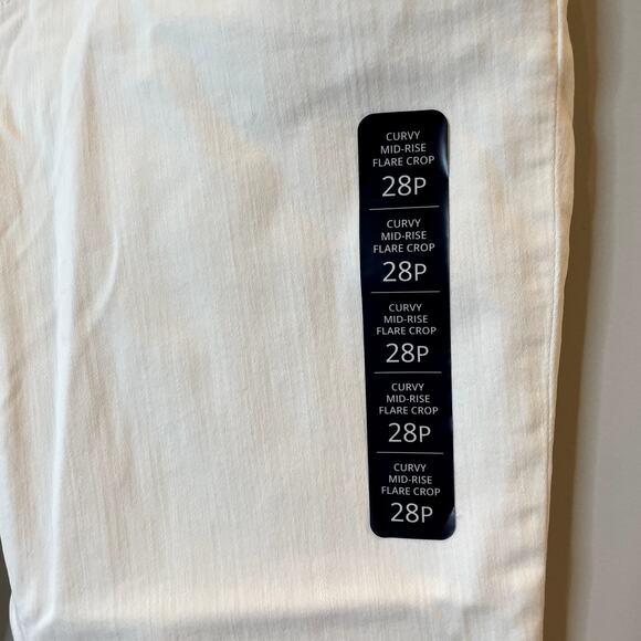 J.Crew Factory Curvy Mid Rise Flare Crop Jean Signature Stretch CG434 White P28 - Picture 6 of 16